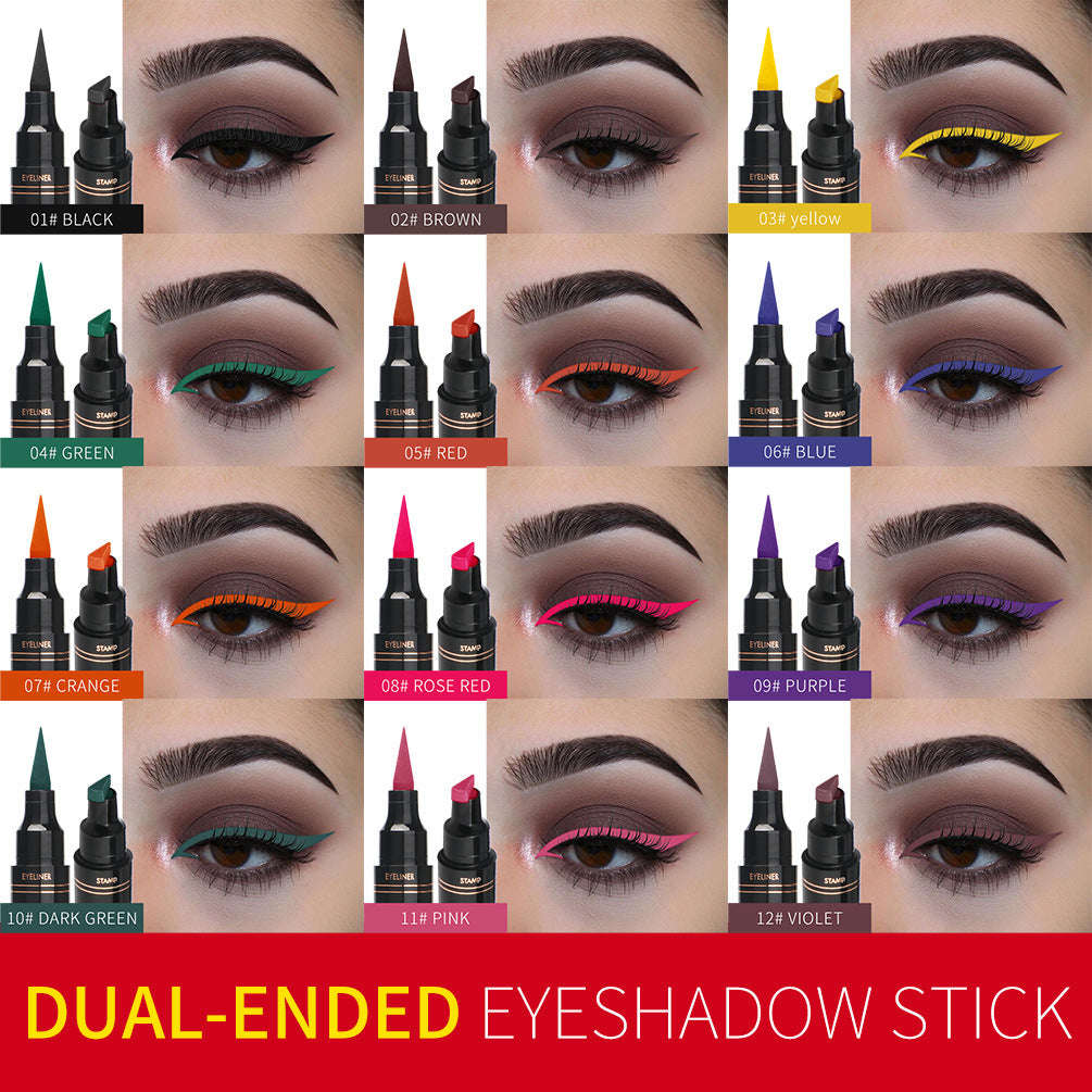 QIBEST Color Eyeliner DOUBLE-HEADED Seal Color Eyeliner Pen Eyeliner Tail Seal Pen - Yo'rTotal Beauty