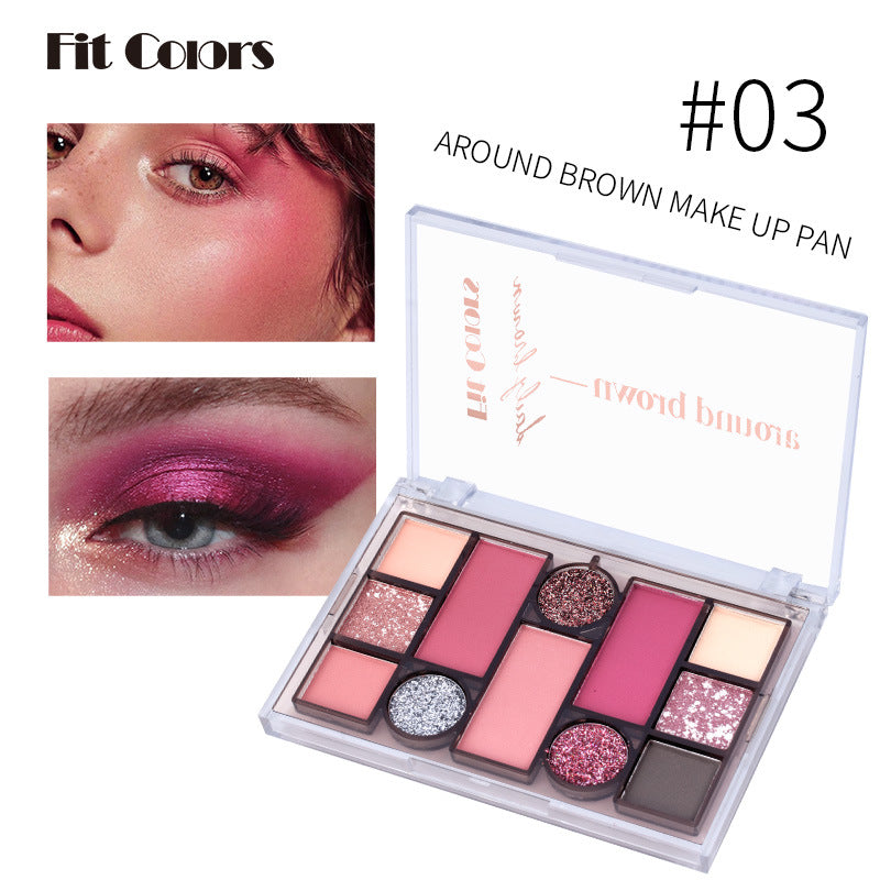 Eyebrow Powder Eye Shadow - Fit Colors 12-Color Face Comprehensive Makeup Powder Palette Matte Pearlescent Earth Color Blush - Yo'rTotal Beauty