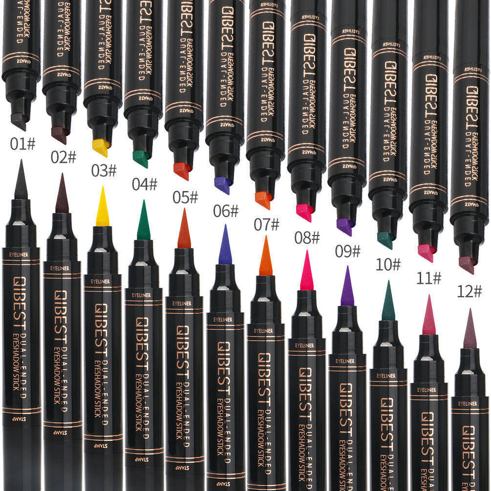 QIBEST Color Eyeliner DOUBLE-HEADED Seal Color Eyeliner Pen Eyeliner Tail Seal Pen - Yo'rTotal Beauty