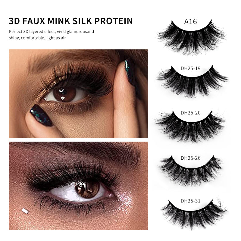 10 Pairs Of Messy THICK FALSE EYELASHES - (6 Styles to choose from) - Yo'rTotal Beauty