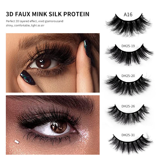 10 Pairs Of Messy THICK FALSE EYELASHES - (6 Styles to choose from) - Yo'rTotal Beauty