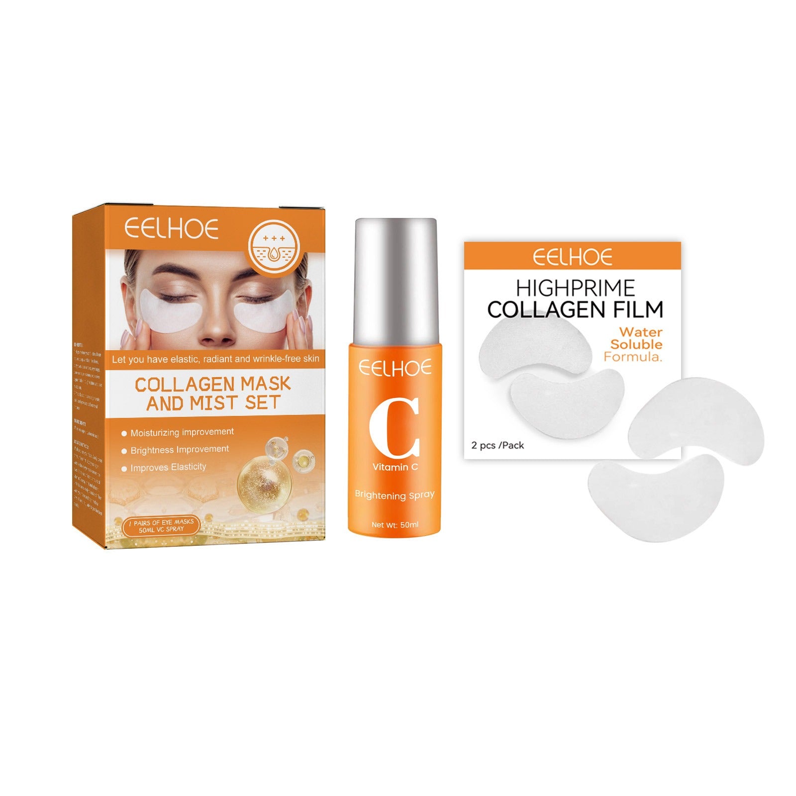 Collagen - Eye Mask/Spray Set - Anti-aging, anti-wrinkle collagen hydrating and moisturizing - Yo'rTotal Beauty