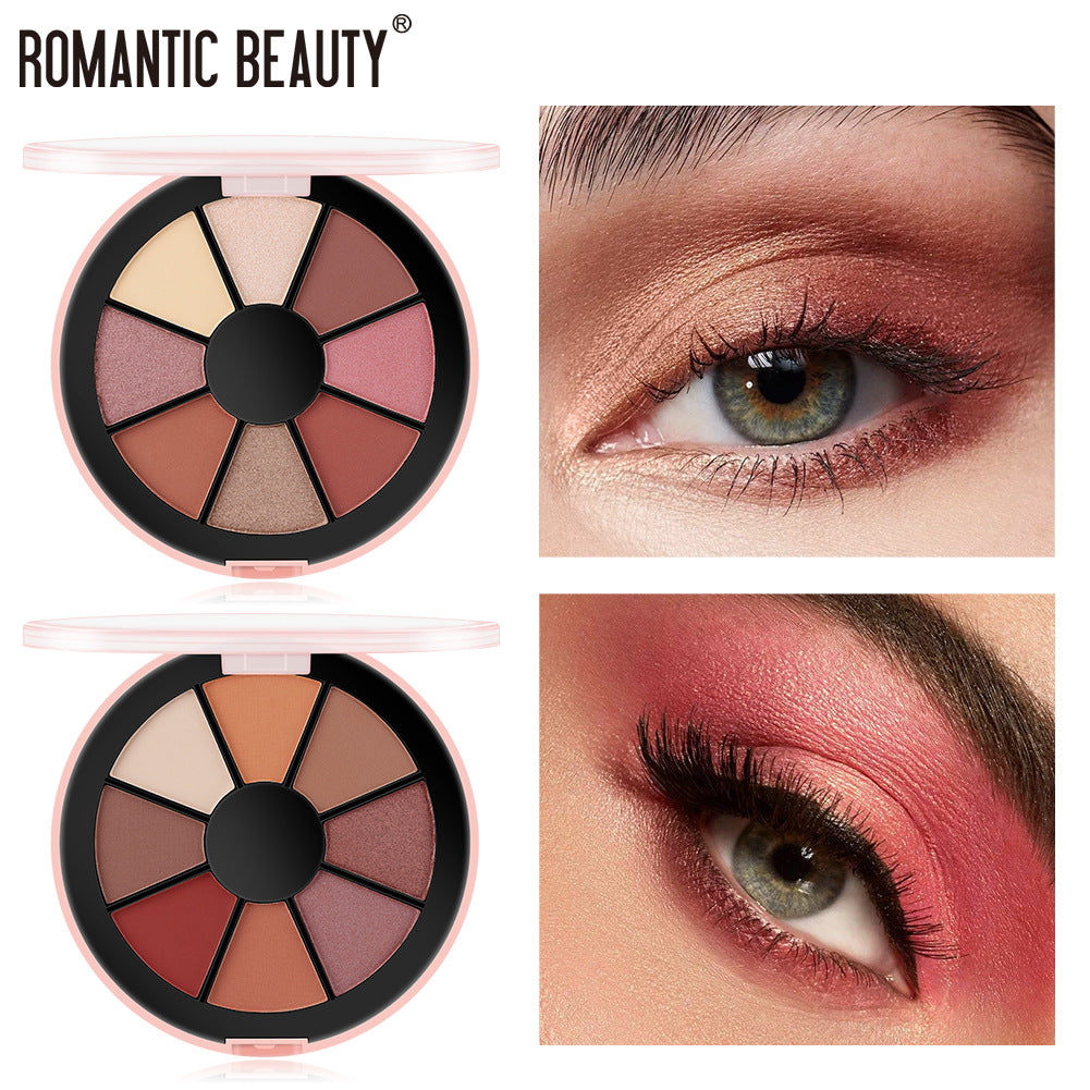 Romantic Beauty 8 Color ROUND PALETTE EYESHADOW - Pearlescent Matte Eyeshadow Palette - Yo'rTotal Beauty