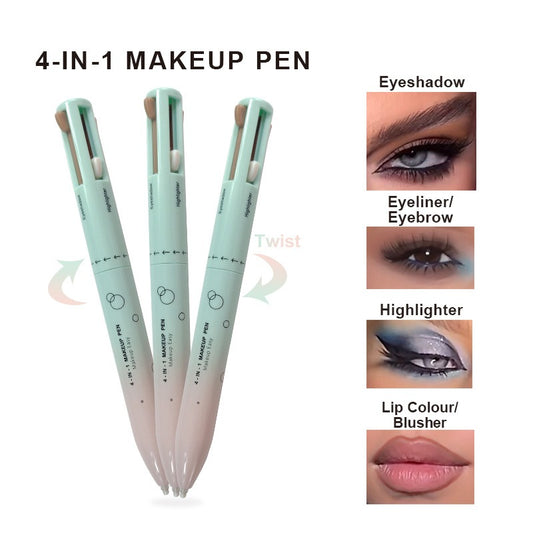 4 in 1  MAKEUP PEN (4 Colors & 4+Functions) - lip liner, highlight/eye shadow, eyeliner, eyebrow pencil (4in1) - Yo'rTotal Beauty