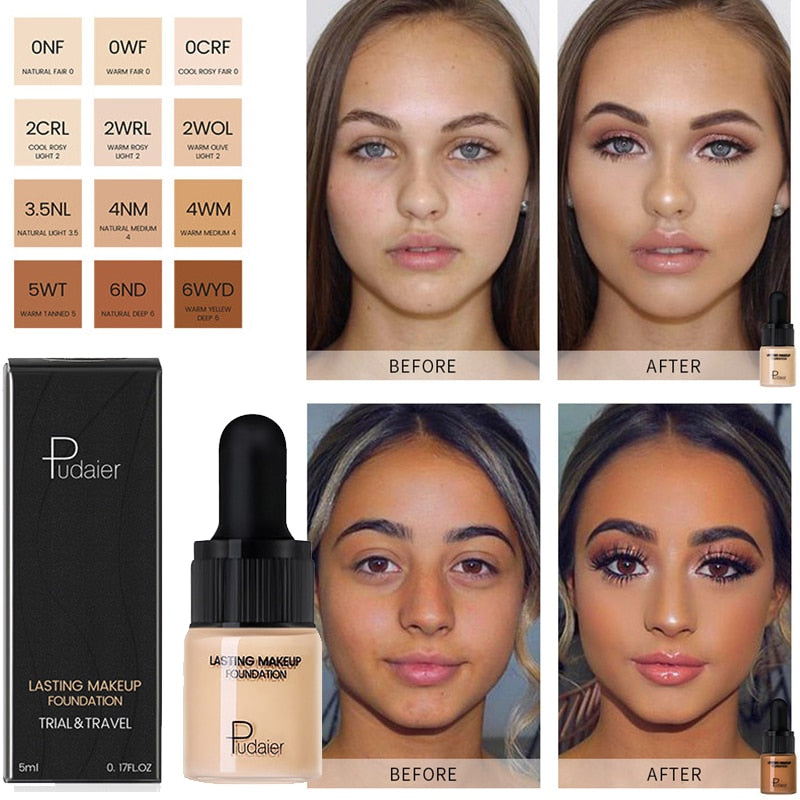 Foundatin and Concealer - Professional Full Coverage Liquid FOUNDATION and Natural Color CONCEALER Whitening Lasting Primer Makeup - Yo'rTotal Beauty