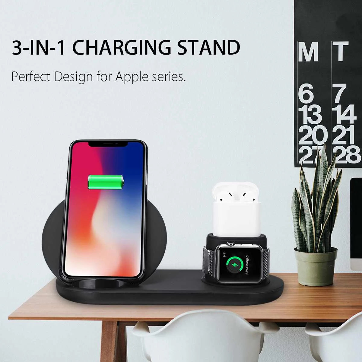 3 in1 10W Qi Wireless Charger Dock Station Fast Charging for Apple Watch 1 2 3 4 For iPhone XR XS Max For Samsung S9 For AirPods - Yo'rTotal Beauty