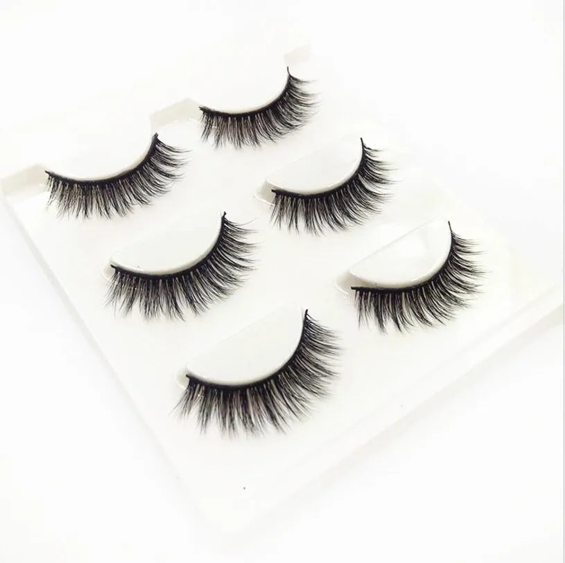 Eyes - 3 PAIRS / 6 EYELASHES - natural soft - Yo'rTotal Beauty