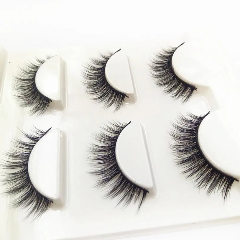 Eyes - 3 PAIRS / 6 EYELASHES - natural soft - Yo'rTotal Beauty
