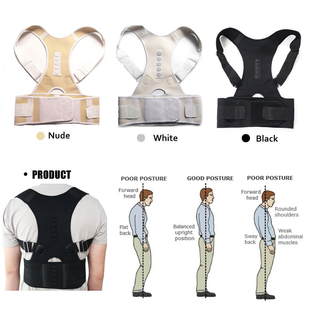 SPINE POSTURE CORRECTOR BRACE - Magnetic Therapy - Shoulder/Back Support Belt for Men Women - Braces & Supports Belt - Yo'rTotal Beauty