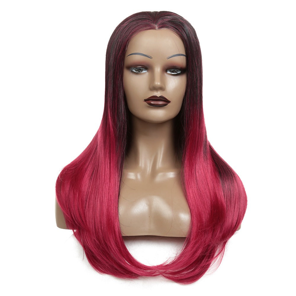 European and American Wigs with Long Curls and Synthetic Fiber Front Lace Wigs, Lace Front Wig, Mixed Color Headsets - Yo'rTotal Beauty