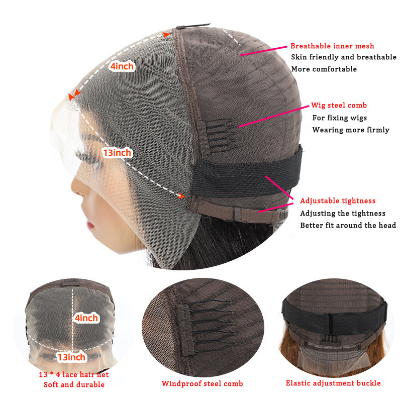 Front Lace Wig - Real Human Hair 13 * 4 Bob Wig, Straight Human Hair (8, 10, 12, 14 inch) - Yo'rTotal Beauty