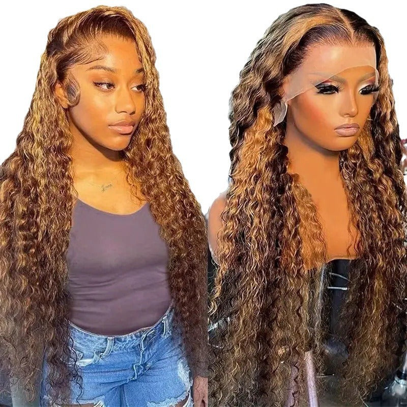 Lace Wigs 13x4 HD Transparent Water Wave Frontal Wigs Highlight Honey Blonde Water Wave Lace Wig - Yo'rTotal Beauty