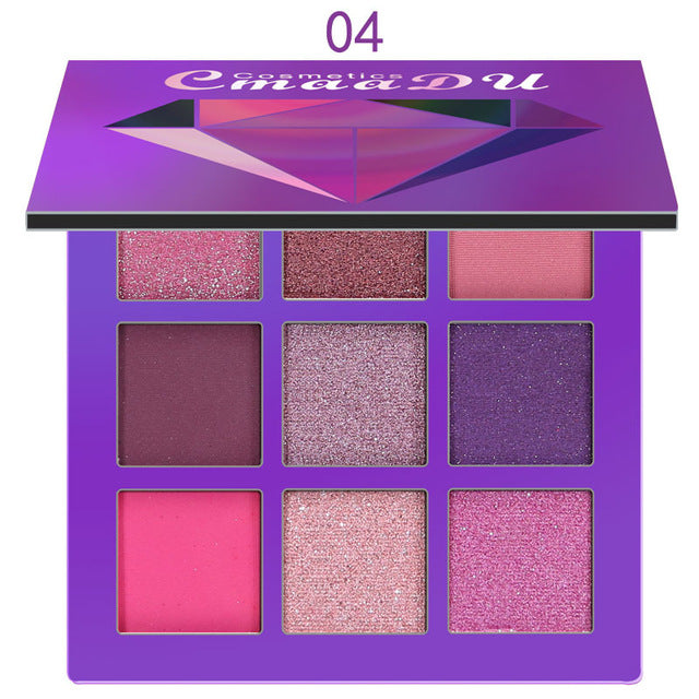 9color EYE SHADOW PALETTE Matte Shimmer Glitter Eye Shadow Powder - Makeup Kit - Yo'rTotal Beauty