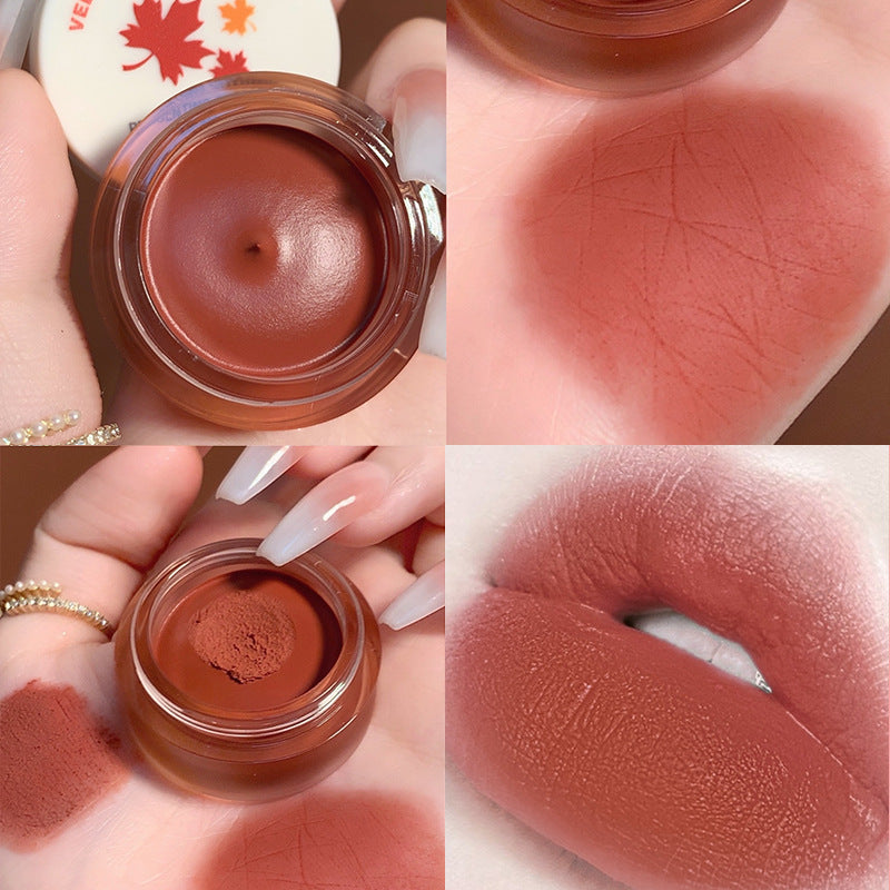 QIBEST Air Matte Lip Mud Matte Soft Waxy Canned Lip Mud Cloud Velvet Lip Glaze Is Not Easy To Fade With Lip Brush - Yo'rTotal Beauty