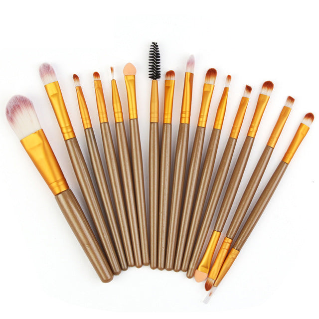 Makeup Brushes Set(15Pcs), Eye Shadow Foundation Powder Eyeliner Eyelash Lip Make Up Brush Cosmetic Beauty Tool - Yo'rTotal Beauty