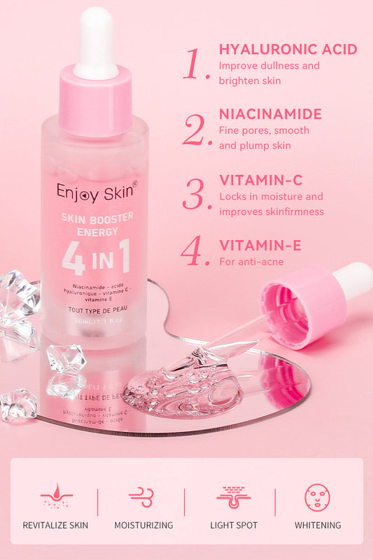 4 In 1  Anti-Aging - Hyaluronic Acid, Niacinamide, Vitamin C & E  Facial Serum - Yo'rTotal Beauty