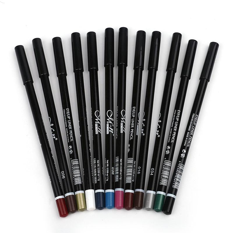MENOW (12 Colors or 12 Black) 3n1 EYE PENCIL - 1)Eyeliner Pencil, 2)Eyebrow Pencil, and 3)Lip Liner - Yo'rTotal Beauty