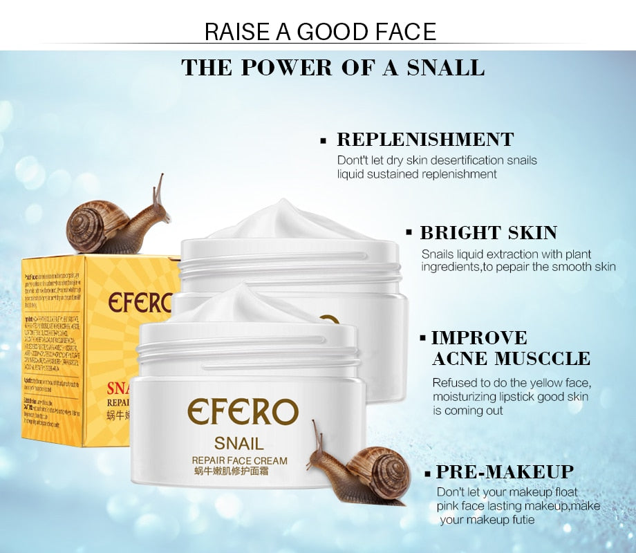 EFERO Anti Aging Snail Essence Face Cream Brightening Snail Cream, Moist Nourishing,  Face  Lifting, anti wrinkle Cream - Yo'rTotal Beauty