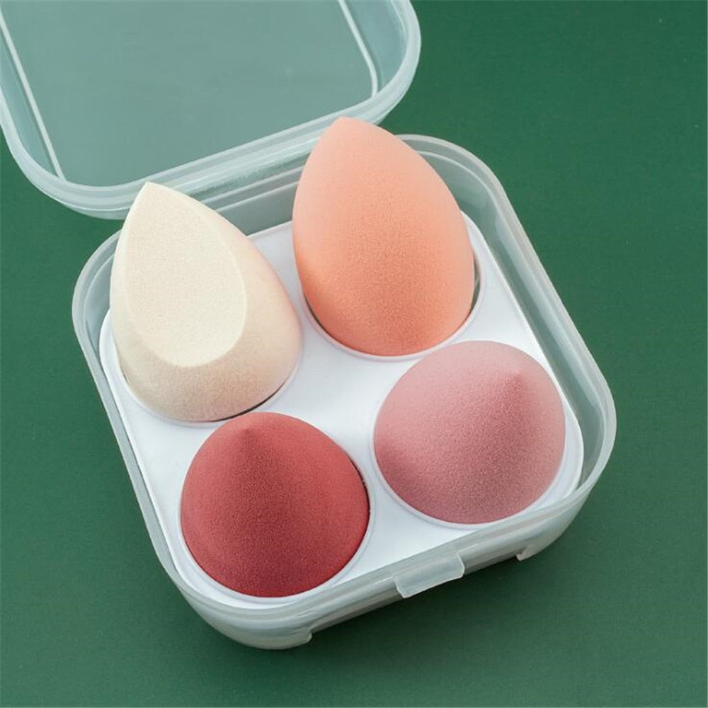 Makeup Blender, Cosmetic Sponge/Puff - 4pcs MAKEUP SPONGE with Storage Box - Foundation/Powder Sponge - Yo'rTotal Beauty