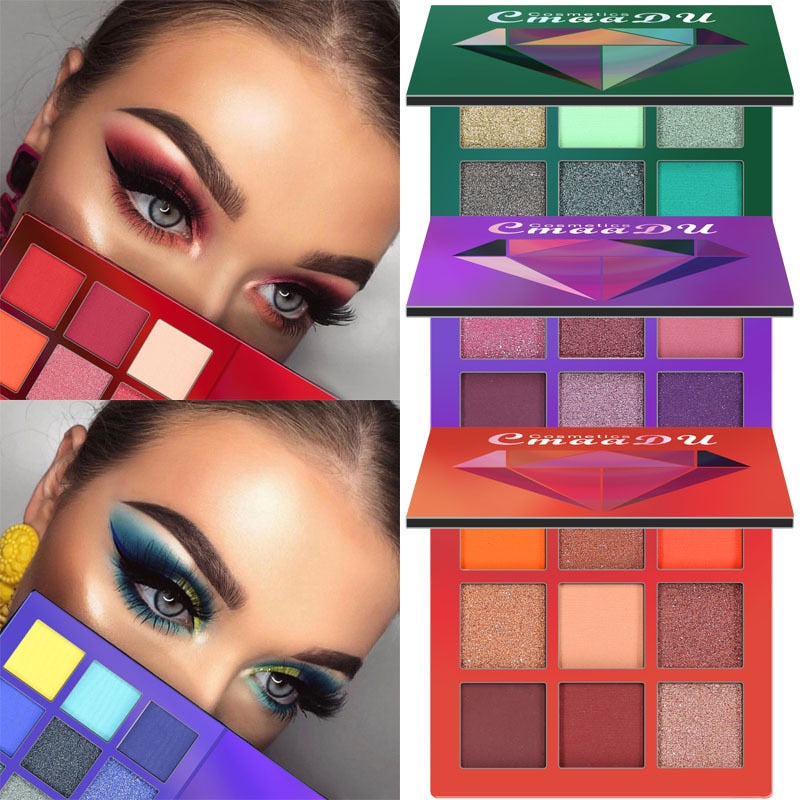 9color EYE SHADOW PALETTE Matte Shimmer Glitter Eye Shadow Powder - Makeup Kit - Yo'rTotal Beauty