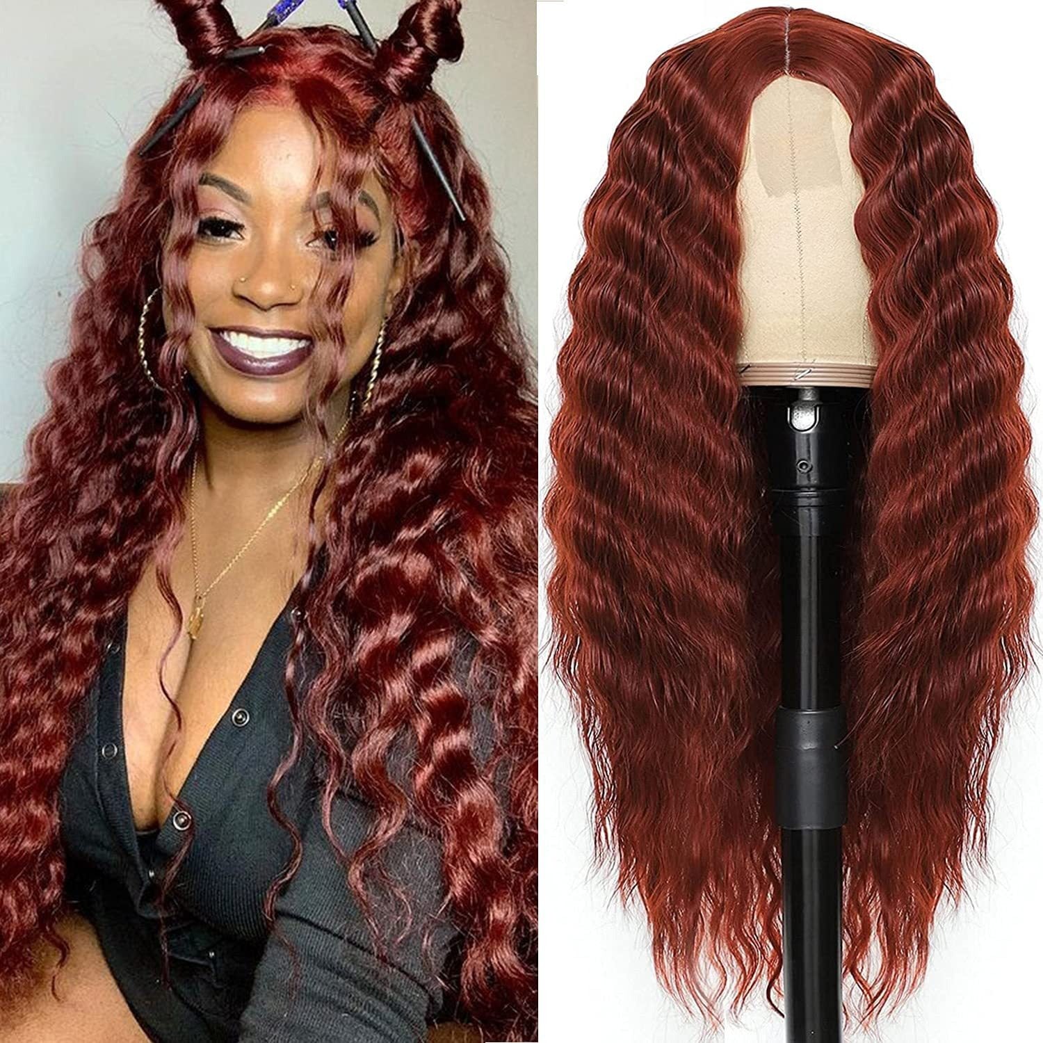 European and American Women's Wig - Small Lace Center Deep Wave Long Curly Wig - Headband Lace Wigs - Yo'rTotal Beauty