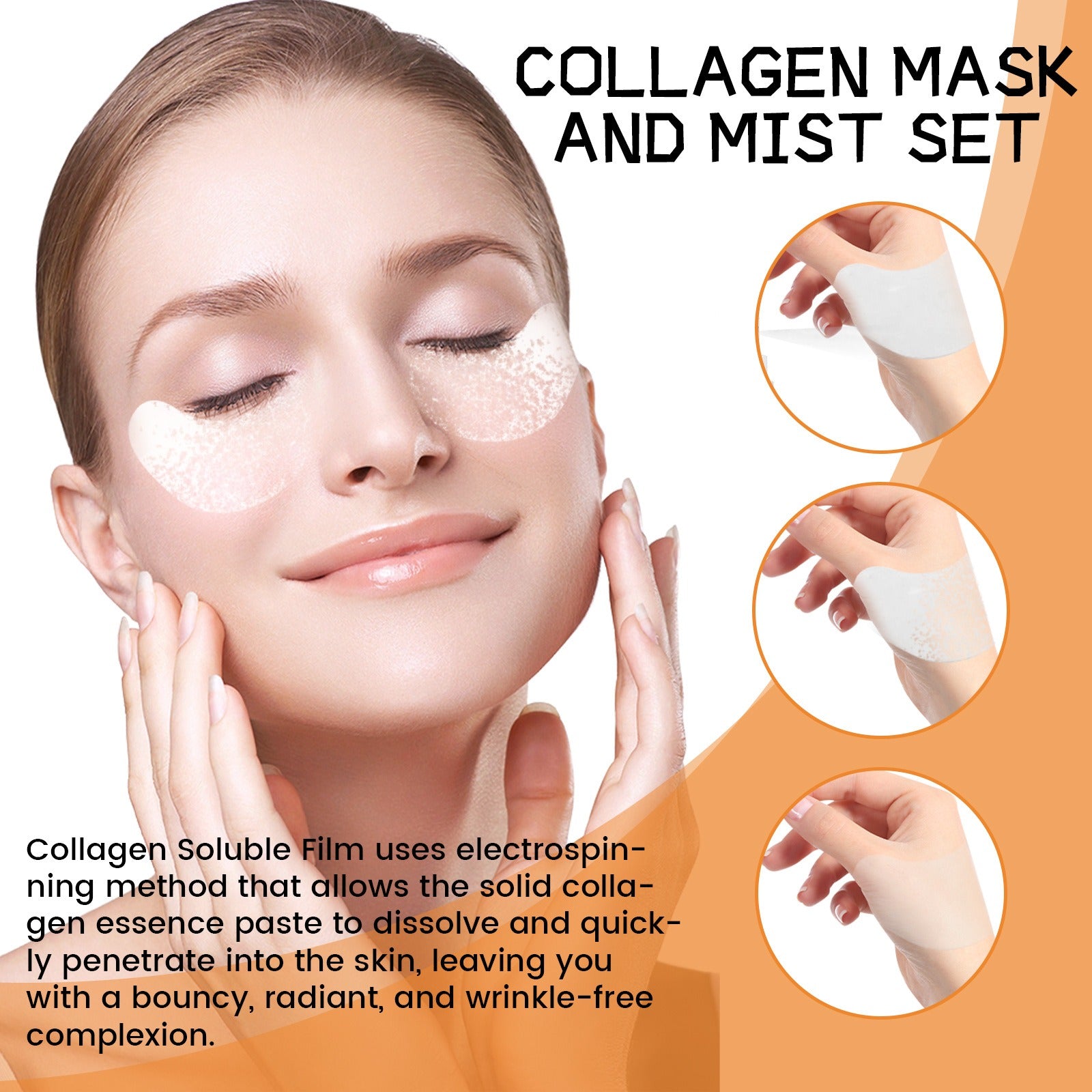 Collagen - Eye Mask/Spray Set - Anti-aging, anti-wrinkle collagen hydrating and moisturizing - Yo'rTotal Beauty