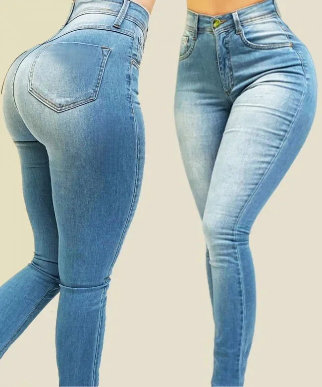 Denim Jeans - high waist, figure shaping jeans - Yo'rTotal Beauty
