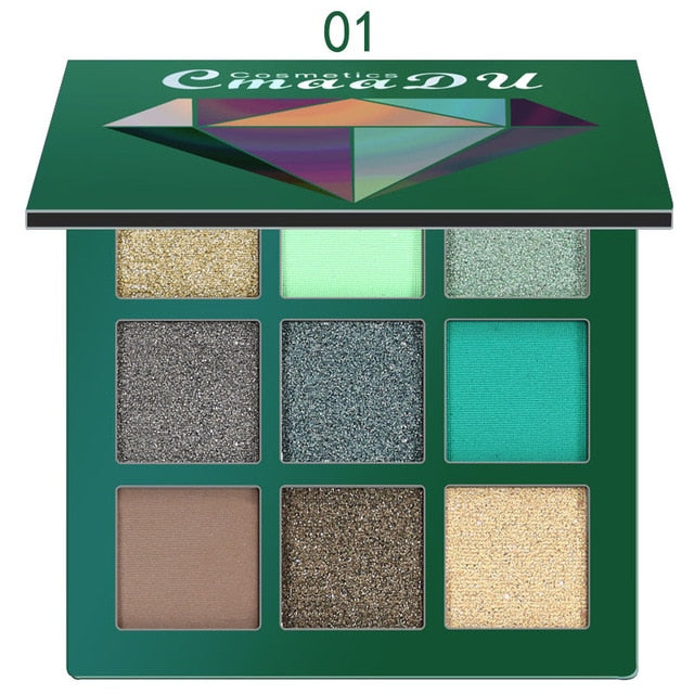 9color EYE SHADOW PALETTE Matte Shimmer Glitter Eye Shadow Powder - Makeup Kit - Yo'rTotal Beauty