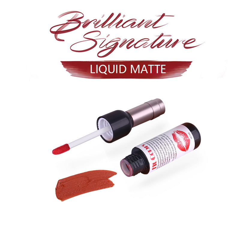 Fit - Lip Gloss, Liquid Lipstick (6 colors) - Colors Red Wine Bottle Non-Stick Cup Matte Lip Gloss, Matte Velvet Is Not Easy To Fade - Yo'rTotal Beauty