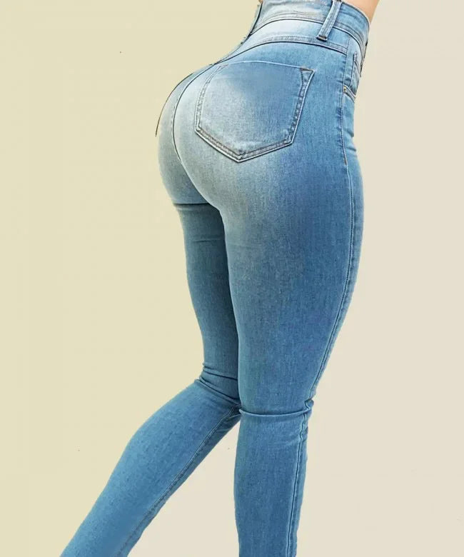 Denim Jeans -  high waist, figure shaping jeans - Yo'rTotal Beauty