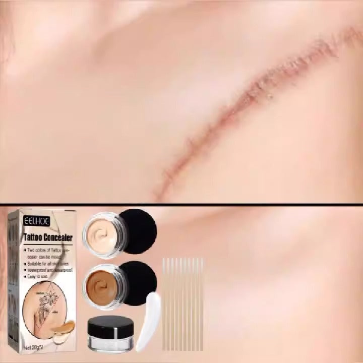 EELHOE Tattoo Concealer - waterproof, cover tattoo, scar, birthmark cover - invisible two-color concealer - Yo'rTotal Beauty