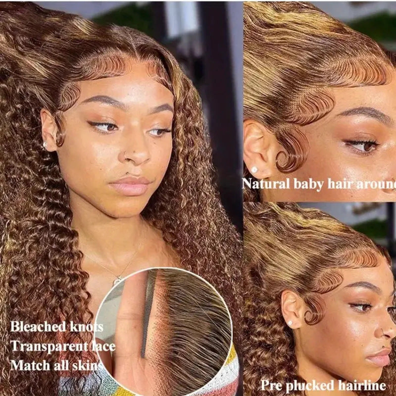 Lace Wigs 13x4 HD Transparent Water Wave Frontal Wigs Highlight Honey Blonde Water Wave Lace Wig - Yo'rTotal Beauty