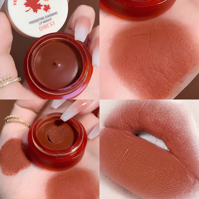 QIBEST Air Matte Lip Mud Matte Soft Waxy Canned Lip Mud Cloud Velvet Lip Glaze Is Not Easy To Fade With Lip Brush - Yo'rTotal Beauty