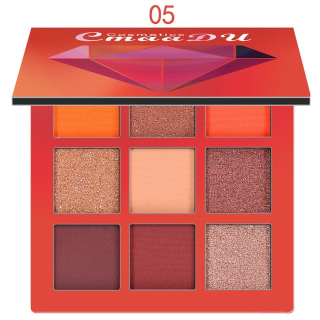 9color EYE SHADOW PALETTE Matte Shimmer Glitter Eye Shadow Powder - Makeup Kit - Yo'rTotal Beauty