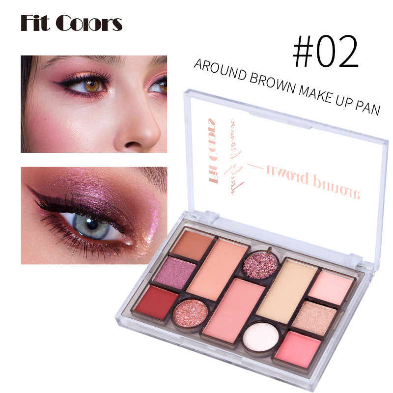 Eyebrow Powder Eye Shadow - Fit Colors 12-Color Face Comprehensive Makeup Powder Palette Matte Pearlescent Earth Color Blush - Yo'rTotal Beauty