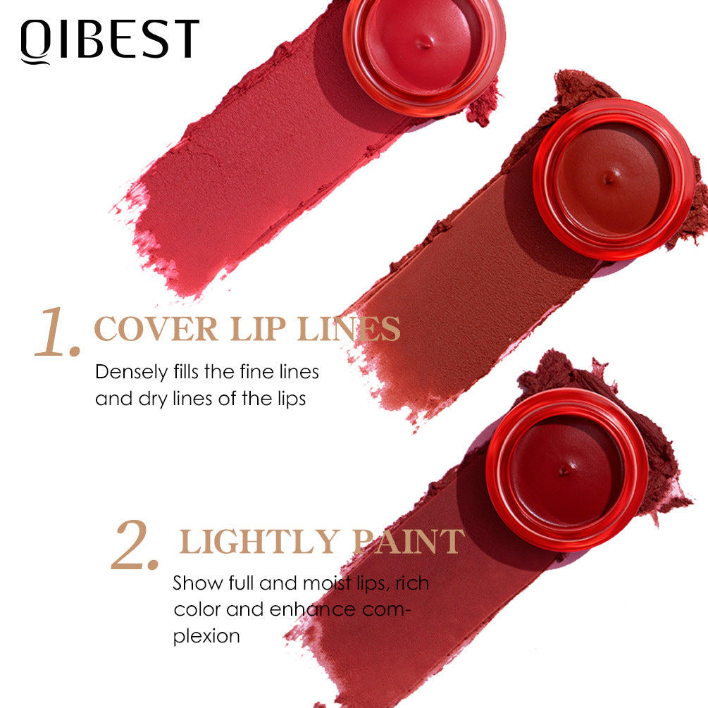 QIBEST Air Matte Lip Mud Matte Soft Waxy Canned Lip Mud Cloud Velvet Lip Glaze Is Not Easy To Fade With Lip Brush - Yo'rTotal Beauty