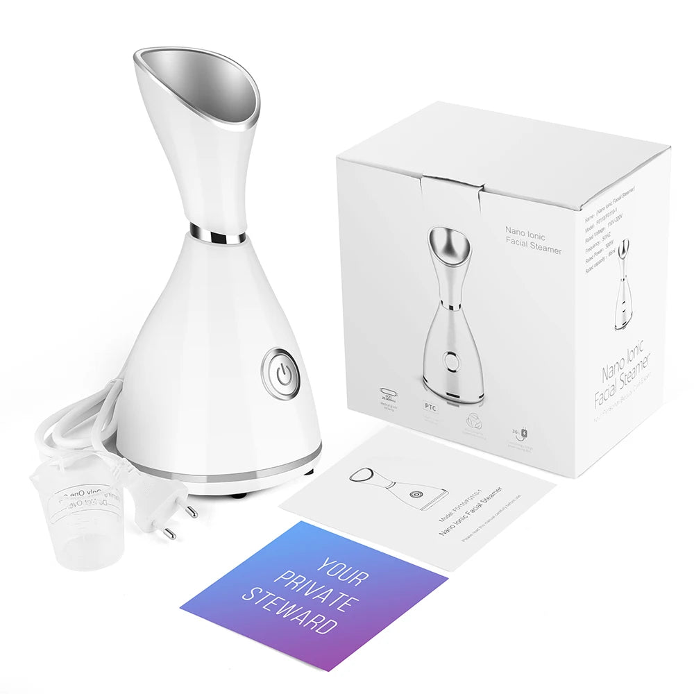 Facial Steamer, Nano Ionic Facial Deep Cleaning, Beauty Face Steam Device - Yo'rTotal Beauty
