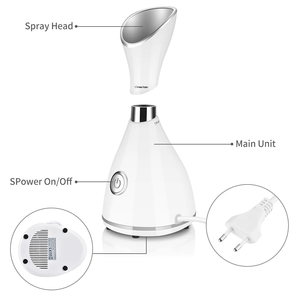 Facial Steamer, Nano Ionic Facial Deep Cleaning, Beauty Face Steam Device - Yo'rTotal Beauty
