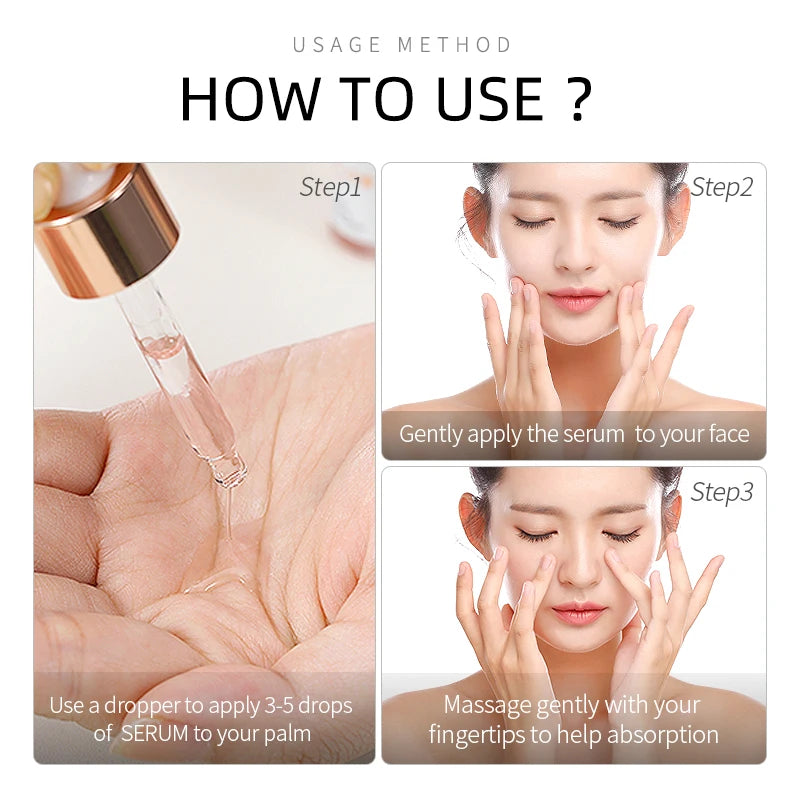 Laikou - Ordinary Skin Care Face Serum - 5 Serus ( Anti-Aging Hyaluronic Acid, Pure 24K Gold, Brightening Vitamin C and 2 Pore Treatment Serum) - Yo'rTotal Beauty