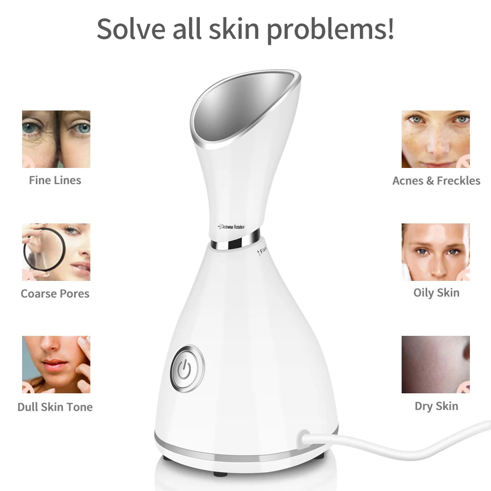 Facial Steamer, Nano Ionic Facial Deep Cleaning, Beauty Face Steam Device - Yo'rTotal Beauty