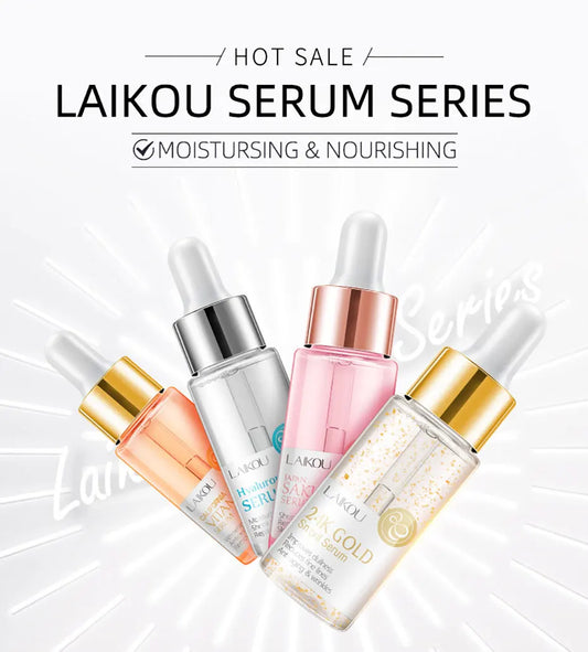 Laikou - Ordinary Skin Care Face Serum - 5 Serus ( Anti-Aging Hyaluronic Acid, Pure 24K Gold, Brightening Vitamin C and 2 Pore Treatment Serum) - Yo'rTotal Beauty