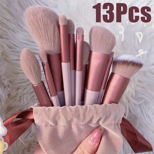 13Pcs Makeup Brush Set - Make Up Concealer Brush, Blush Powder Brush, Eye Shadow Highlighter Foundation Brush - Cosmetic Beauty Tools - Yo'rTotal Beauty