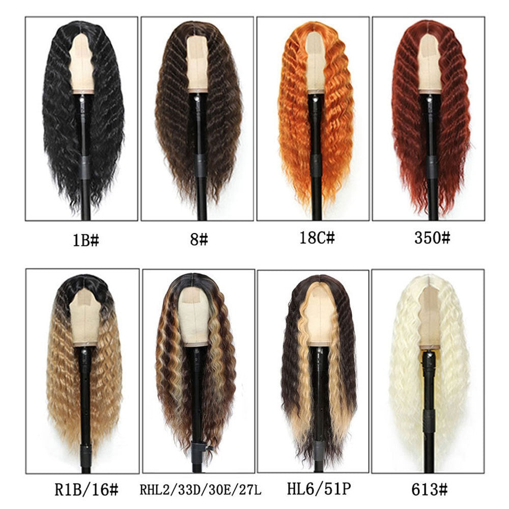European and American Women's Wig - Small Lace Center Deep Wave Long Curly Wig - Headband Lace Wigs - Yo'rTotal Beauty