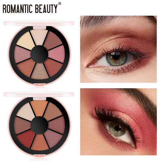 Romantic Beauty 8 Color ROUND PALETTE EYESHADOW - Pearlescent Matte Eyeshadow Palette - Yo'rTotal Beauty