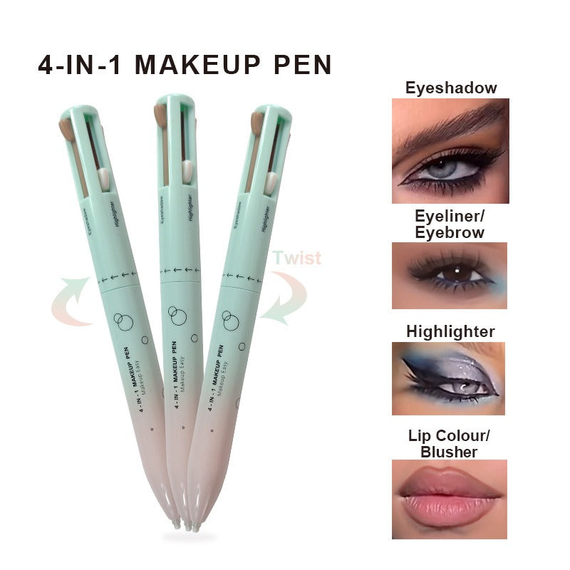 4 in 1  MAKEUP PEN (4 Colors & 4+Functions) - lip liner, highlight/eye shadow, eyeliner, eyebrow pencil (4in1) - Yo'rTotal Beauty