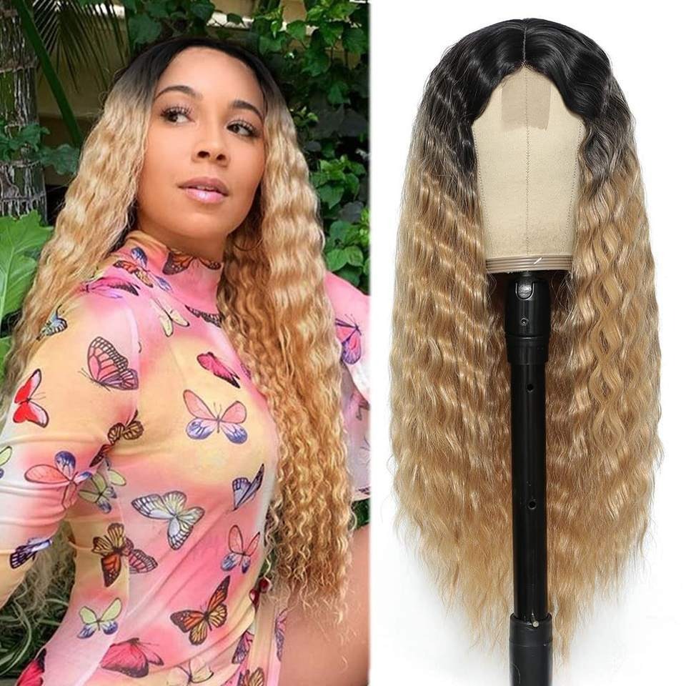 European and American Women's Wig - Small Lace Center Deep Wave Long Curly Wig - Headband Lace Wigs - Yo'rTotal Beauty