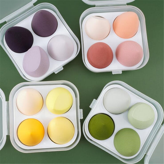 Makeup Blender, Cosmetic Sponge/Puff - 4pcs MAKEUP SPONGE with Storage Box - Foundation/Powder Sponge - Yo'rTotal Beauty