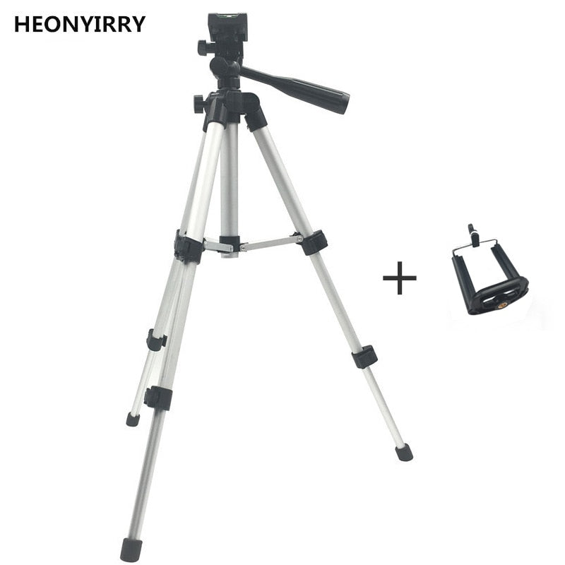 Professional Foldable Camera Tripod Holder Stand Screw 360 Degree Fluid Head Tripod Stabilizer Aluminum with Phone Holder - Yo'rTotal Beauty