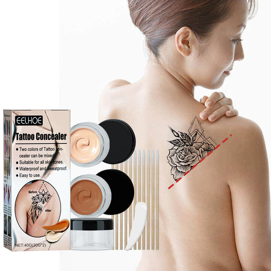 EELHOE Tattoo Concealer - waterproof, cover tattoo, scar, birthmark cover - invisible two-color concealer - Yo'rTotal Beauty