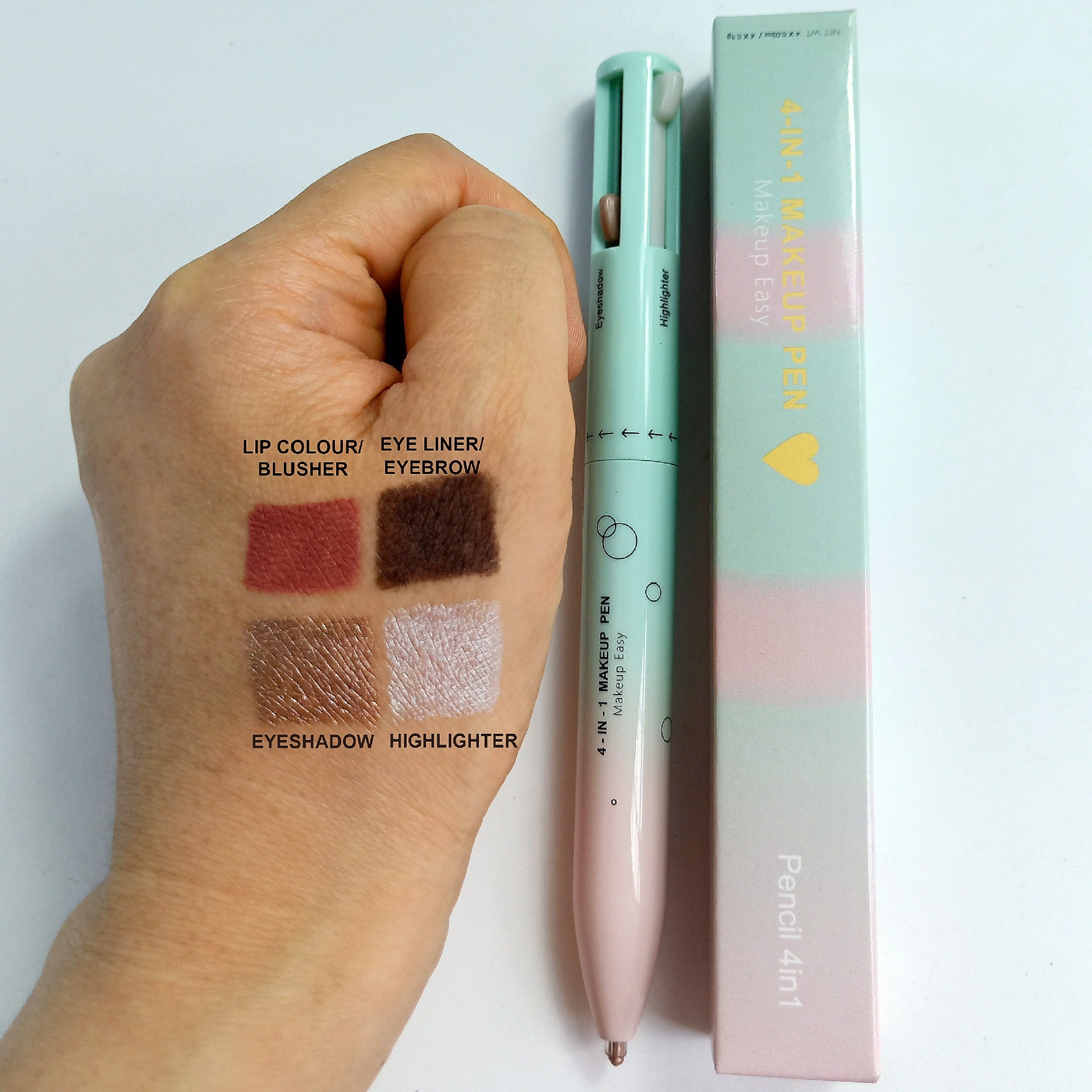 4 in 1  MAKEUP PEN (4 Colors & 4+Functions) - lip liner, highlight/eye shadow, eyeliner, eyebrow pencil (4in1) - Yo'rTotal Beauty